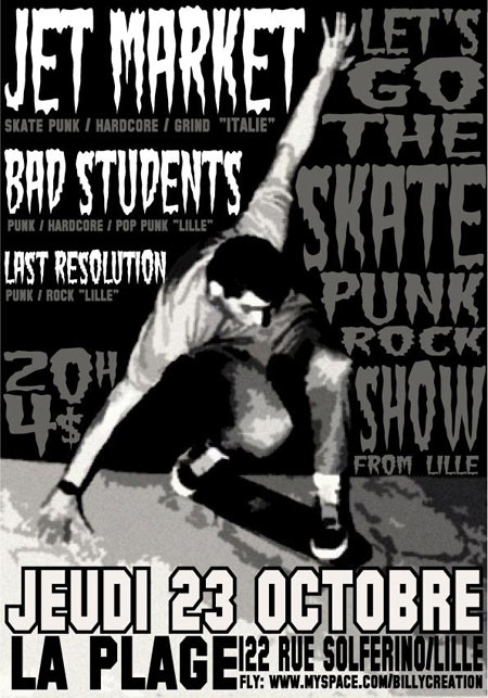 Skate Punk Rock Show à la Plage le 23 octobre 2008 à Lille (59)