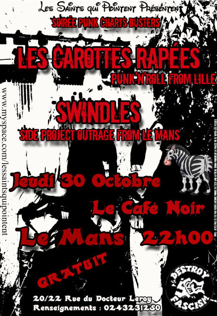Soirée Punk Charts Busters au Café Noir le 30 octobre 2008 à Le Mans (72)