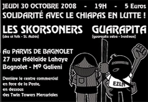 Concert de soutien pour le Chiapas le 30 octobre 2008 à Bagnolet (93)