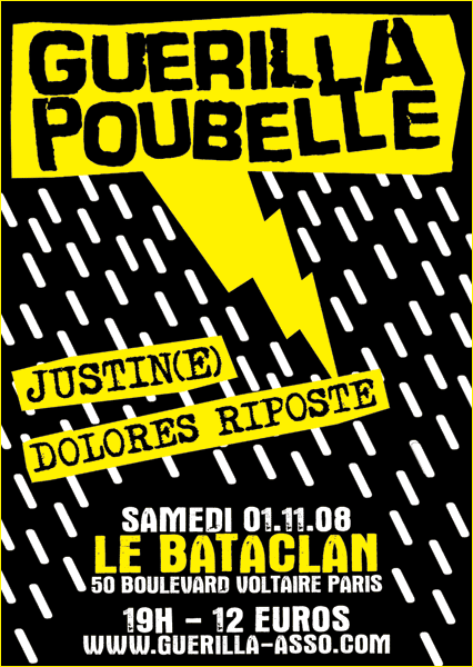 Guerilla Poubelle au Bataclan le 01 novembre 2008 à Paris (75)