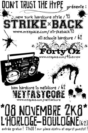 Concert Hardcore à l'Horloge le 08 novembre 2008 à Boulogne-sur-Mer (62)