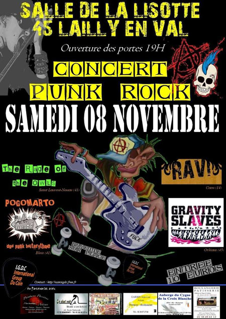 Concert Punk Rock à la Salle de la Lisotte le 08 novembre 2008 à Lailly-en-Val (45)