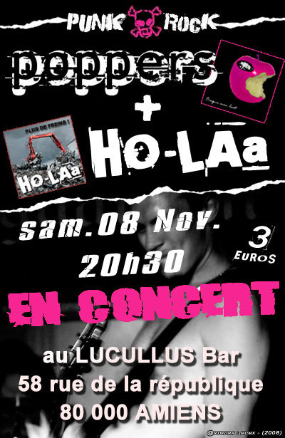Poppers + Ho-Laa au Lucullus Bar le 08 novembre 2008 à Amiens (80)