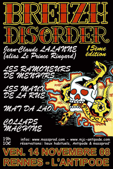 Breizh Disorder #15 à l'Antipode le 14 novembre 2008 à Rennes (35)
