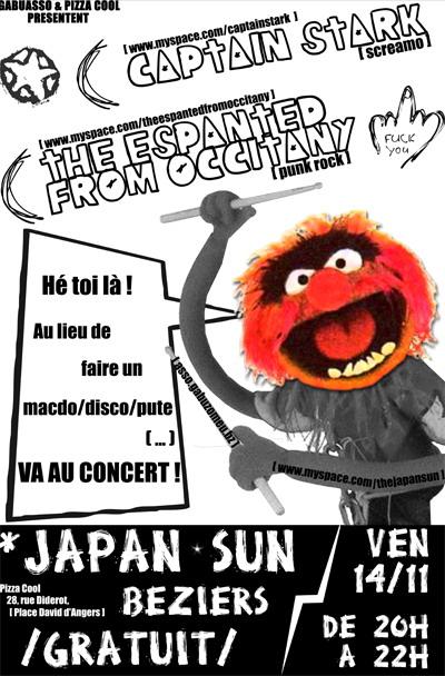 Concert Screamo Punk Rock au Japan Sun le 14 novembre 2008 à Béziers (34)