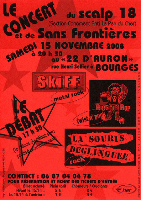 La Souris Déglinguée + Brigitte Bop au 22 d'Auron le 15 novembre 2008 à Bourges (18)