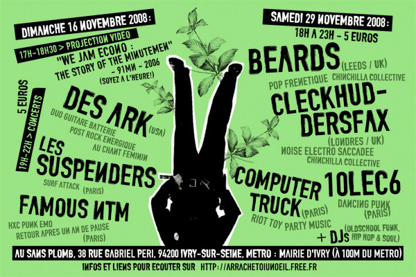 Soirée Projection + Concert au Sans Plomb le 16 novembre 2008 à Ivry-sur-Seine (94)
