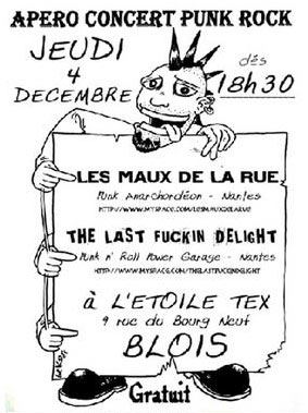 Apéro Concert Punk Rock à l'Etoile Tex Mex le 04 décembre 2008 à Blois (41)
