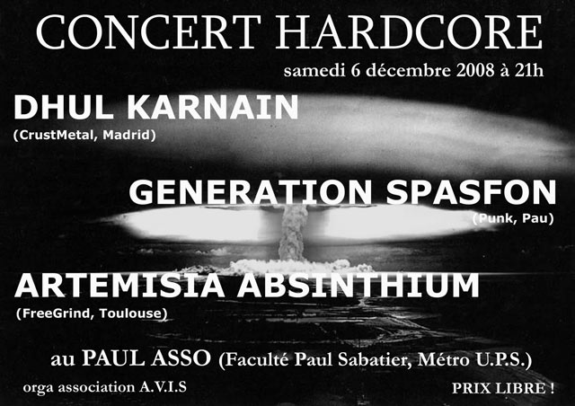 Concert hardcore au Paul Asso le 06 décembre 2008 à Toulouse (31)