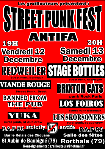 Street Punk Fest antifa le 12 décembre 2008 à Saint-Aubin-de-Baubigné (79)