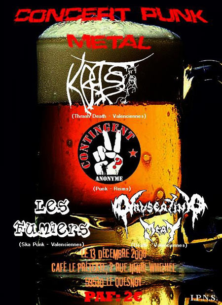 Concert Ska Punk Metal au Prétexte le 13 décembre 2008 à Le Quesnoy (59)