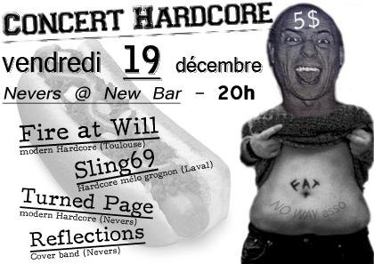 Concert Hardcore au New Bar le 19 décembre 2008 à Nevers (58)
