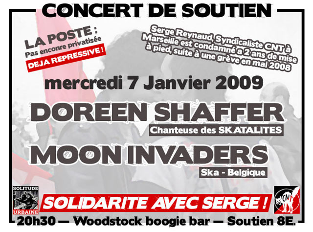 Concert de soutien à Serge de la CNT le 07 janvier 2009 à Limoges (87)