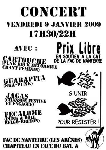 Concert de soutien à la CNT-FAU le 09 janvier 2009 à Nanterre (92)