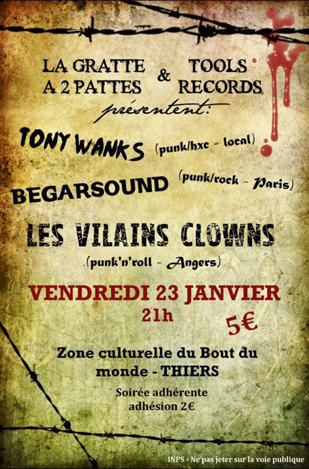 Concert Punk à La Gratte à 2 Pattes le 23 janvier 2009 à Thiers (63)