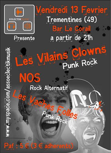 Les Vilains Clowns au bar Le Corail le 13 février 2009 à Trémentines (49)