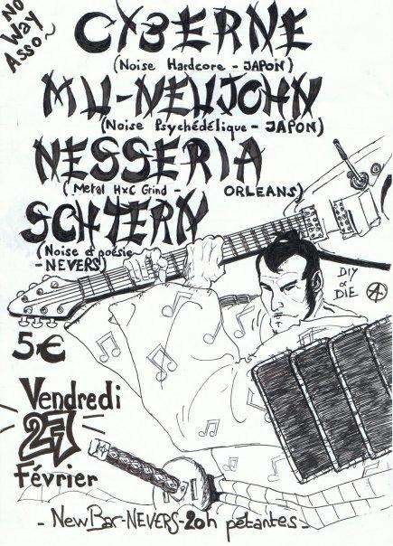 Cyberne + Mu-Neujohn + Nesseria + Schtern au New Bar le 27 février 2009 à Nevers (58)