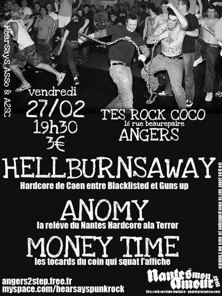 Concert Hardcore au T'es Rock Coco le 27 février 2009 à Angers (49)