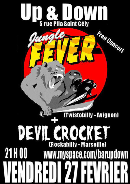 Jungle Fever + Devil Crockett à l'Up & Down le 27 février 2009 à Montpellier (34)
