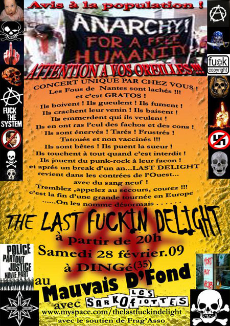 The Last Fuckin Delight aux Mauvais D'Fond le 28 février 2009 à Dingé (35)