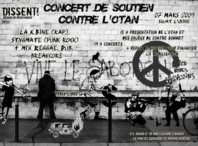 Concert de soutien contre l'otan le 07 mars 2009 à Le Pré-Saint-Gervais (93)
