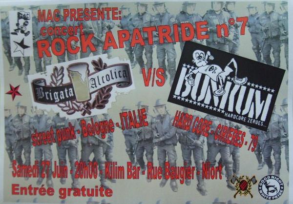 Concert Rock Apatride #7 au Kilim Bar le 27 juin 2009 à Niort (79)
