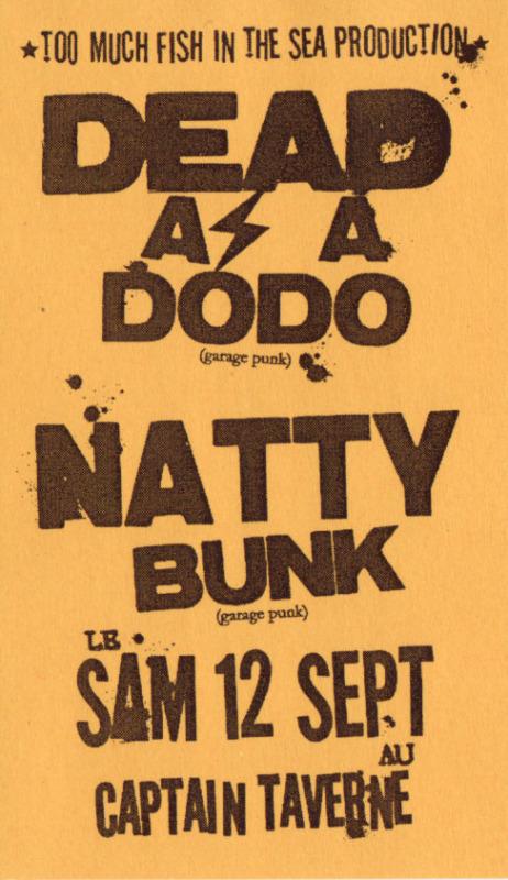 Dead As A Dodo + Natty Bunk au Cap'taine Taverne le 12 septembre 2009 à Rouen (76)