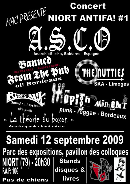 CONCERT NIORT ANTIFA le 12 septembre 2009 à Niort (79)