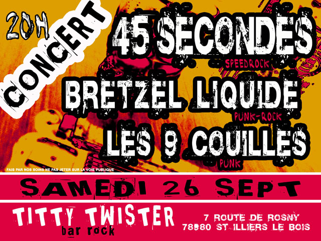 Concert Punk Rock au Titty Twister le 26 septembre 2009 à Saint-Illiers-le-Bois (78)