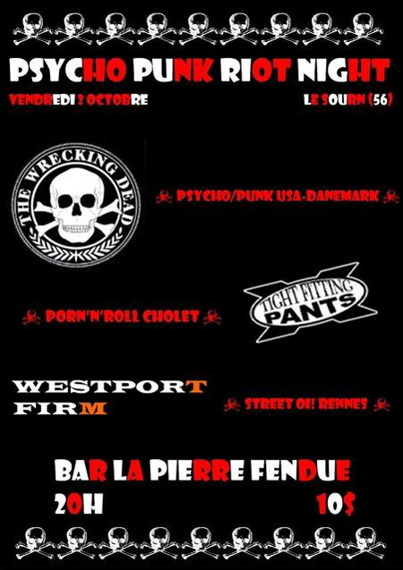 Psycho Punk Riot Night au bar de la Pierre Fendue le 02 octobre 2009 à Le Sourn (56)