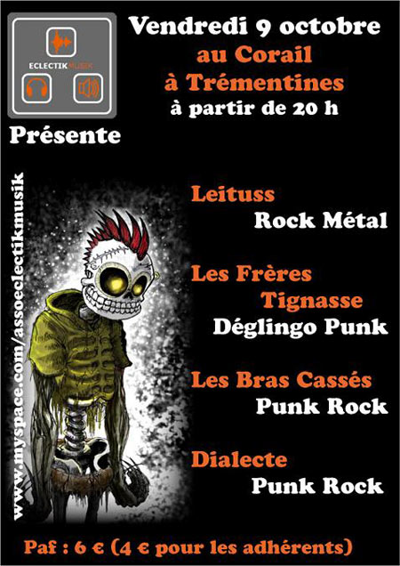 Concert Punk Rock Metal au Corail le 09 octobre 2009 à Trémentines (49)