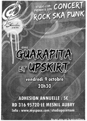 Concert Rock Ska Punk au Studio.com le 09 octobre 2009 à Le Mesnil-Aubry (95)