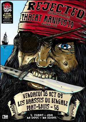 Rejected + Threat Manifesto aux Brasses du Bengale le 16 octobre 2009 à Port-Louis (56)