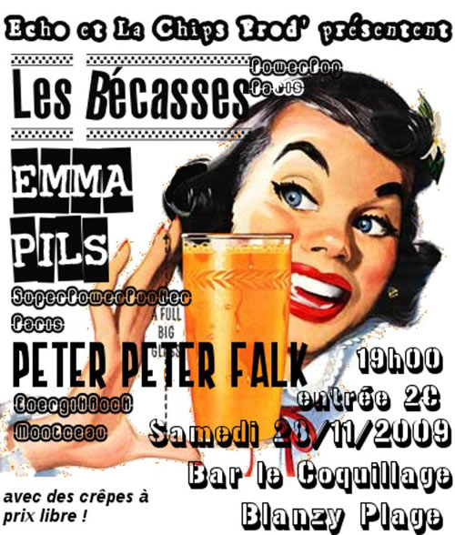 Concert Emma Pils/ Bécasses/ Peter Peter Falk le 28 novembre 2009 à Blanzy (71)