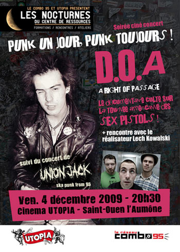 Soirée Punk un jour, Punk toujours au cinéma Utopia le 04 décembre 2009 à Saint-Ouen-l'Aumône (95)