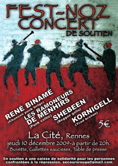 Concert de soutien au Secours Rouge à la Salle de la Cité le 10 décembre 2009 à Rennes (35)