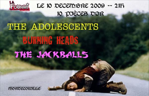 The Adolescents + Burning Heads + The Jackballs à la Fourmi le 10 décembre 2009 à Limoges (87)