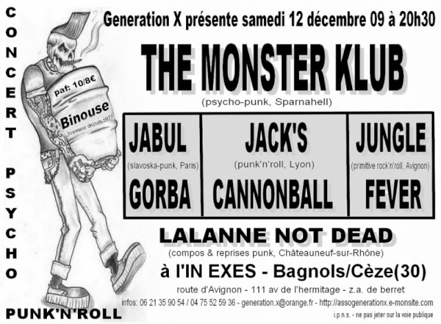 Concert Psycho Punk'n'Roll à l'In Exes le 12 décembre 2009 à Bagnols-sur-Cèze (30)