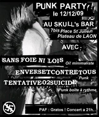 Concert Punk au Skull's Bar le 12 décembre 2009 à Laon (02)