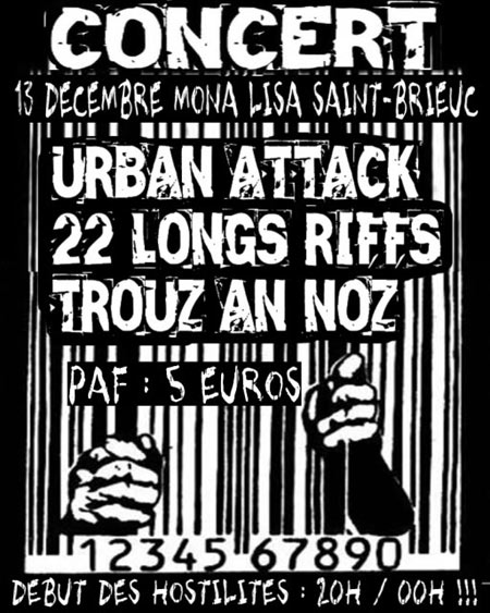 Urban Attack + 22 Longs Riffs + Trouz An Noz au bar Le Mona Lisa le 13 décembre 2009 à Saint-Brieuc (22)