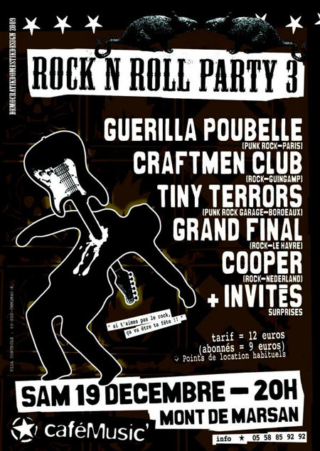 Rock'n'Roll Party 3 au CaféMusic le 19 décembre 2009 à Mont-de-Marsan (40)