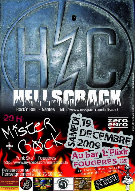 Hellscrack + Mister Bock à l'Elixir le 19 décembre 2009 à Fougères (35)