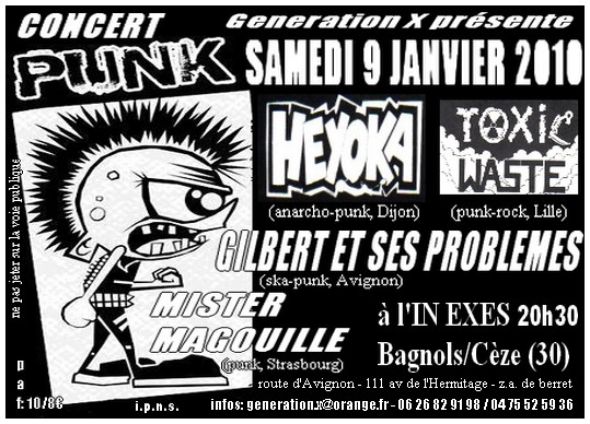 Concert Punk à l'In Exes le 09 janvier 2010 à Bagnols-sur-Cèze (30)