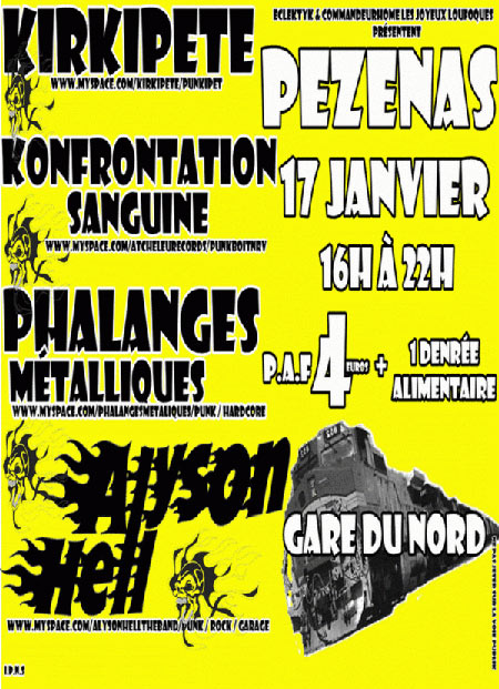 Concert à la Gare du Nord le 17 janvier 2010 à Pézenas (34)