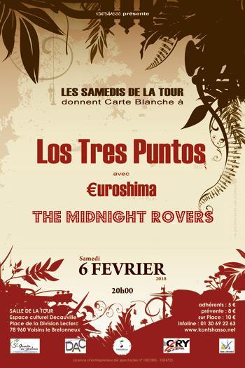 Los Tres Puntos + €uroshima + The Midnight Rovers le 06 février 2010 à Voisins-le-Bretonneux (78)