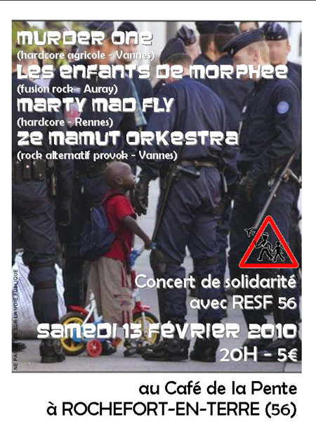 Concert de Solidarité avec RESF 56 au Café de la Pente le 13 février 2010 à Rochefort-en-Terre (56)