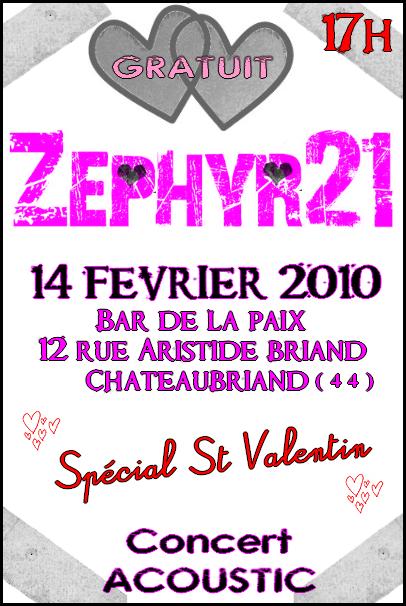 Zephyr-21 en concert acoustique au Bar de la Paix le 14 février 2010 à Châteaubriant (44)