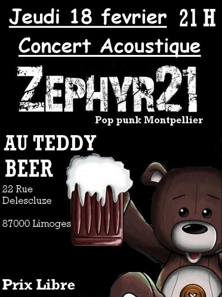 Zephyr-21 en acoustique au Teddy Beer le 18 février 2010 à Limoges (87)