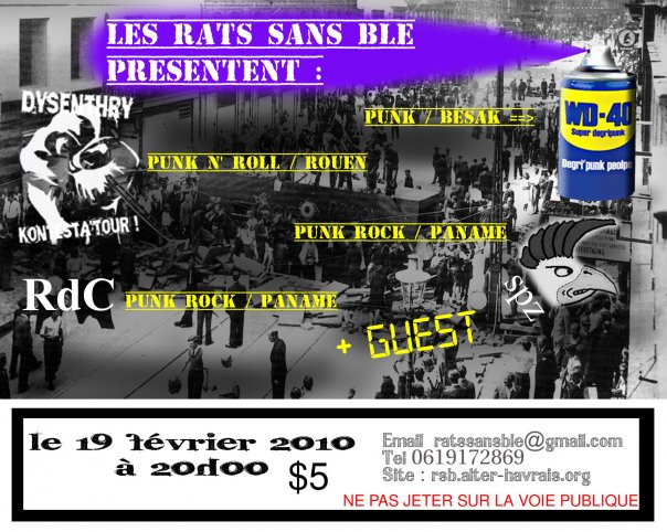 Concert au Local des Rats Sans Blé le 19 février 2010 à Gonfreville-l'Orcher (76)