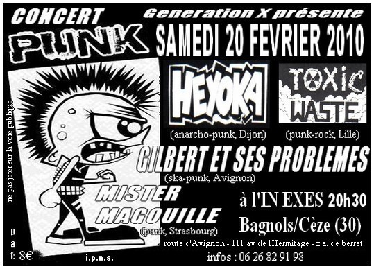 Concert Punk à l'In Exes le 20 février 2010 à Bagnols-sur-Cèze (30)